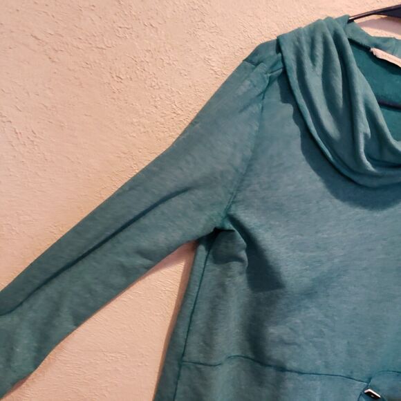 Soft Surroundings Evening Stroll Cowl Neck Pullover Asymmetrical Sweater SZ L - Picture 5 of 12